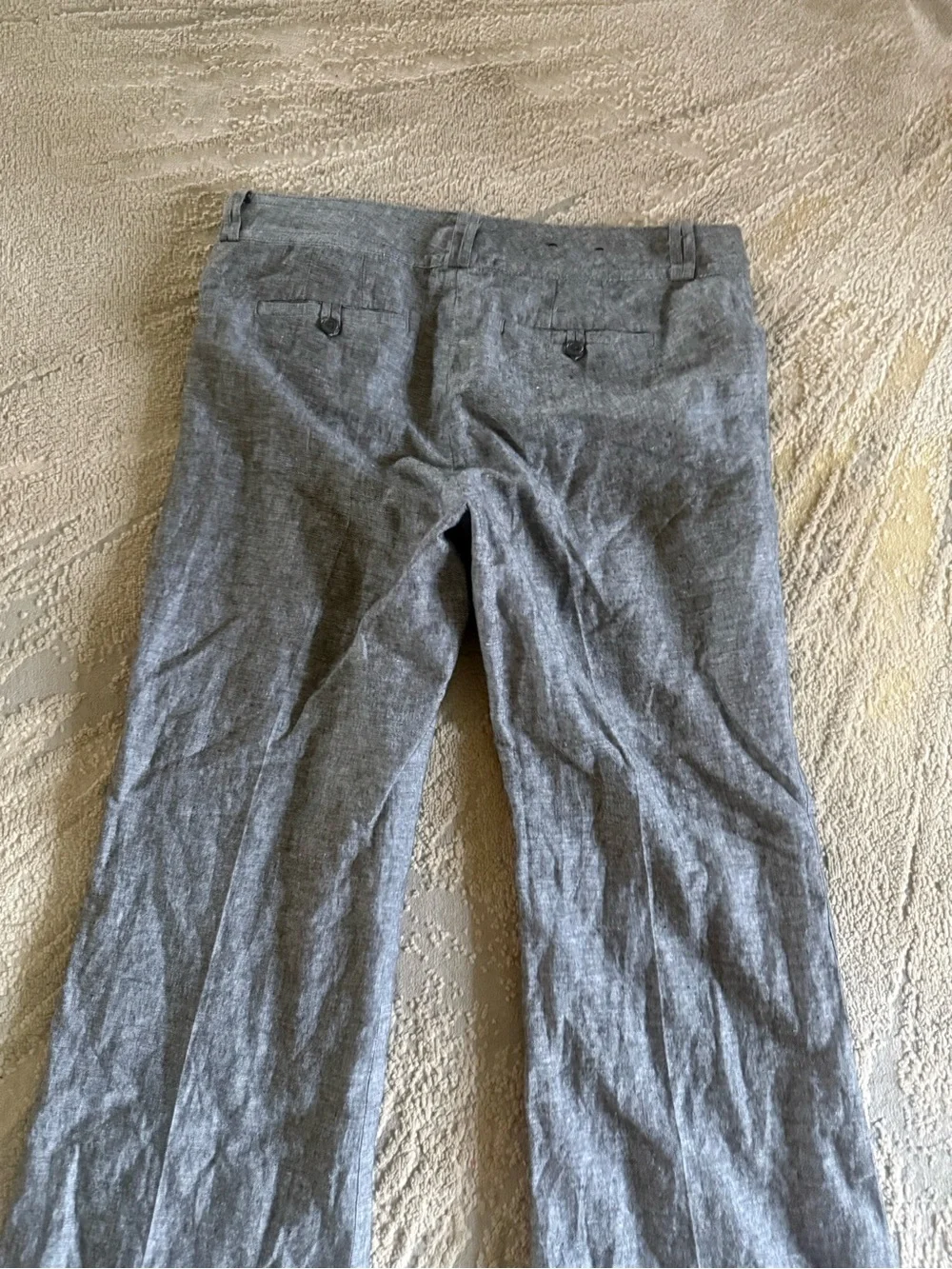 Banana Republic trousers gray Martin fit cotton linen flare boot cut 12